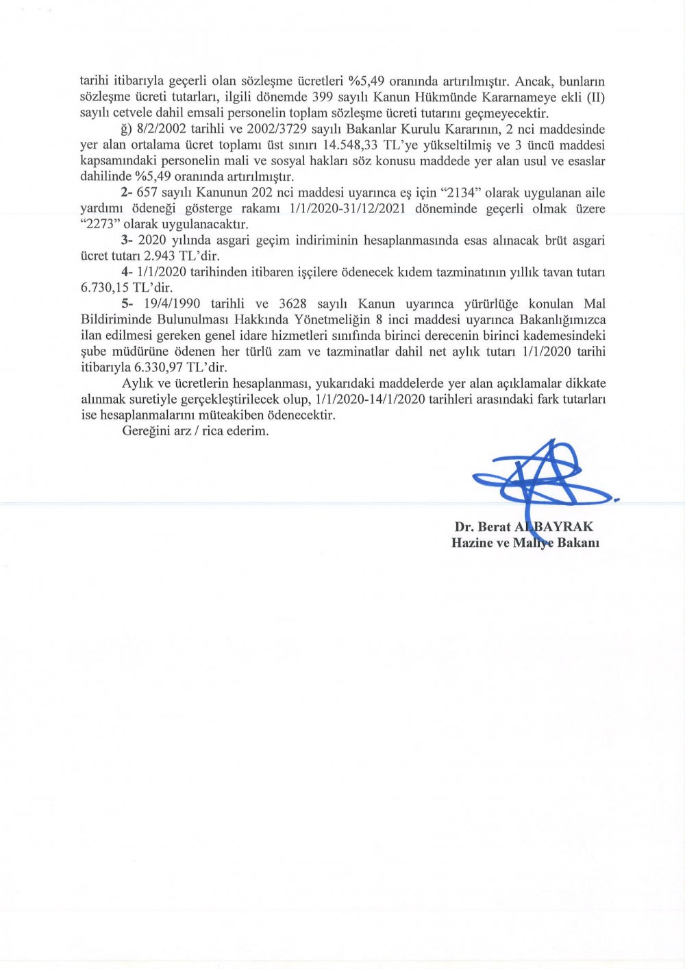 2020 Yılı Memur Maaş Katsayılarına İlişkin Genelge Yayımlandı