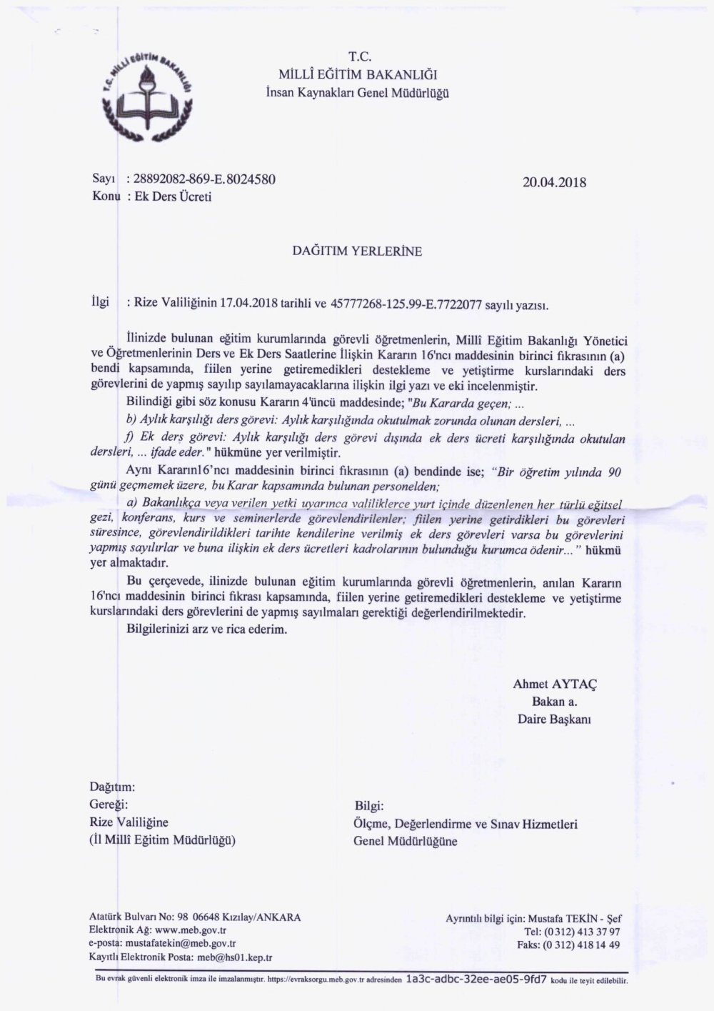 Anadolu Eğitim Sendikasının Dyk Talebi Karşılık buldu