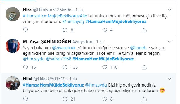 Öğretmenler Hamza Aydoğdu'dan İl İlçe Emri Müjdesi Bekliyor