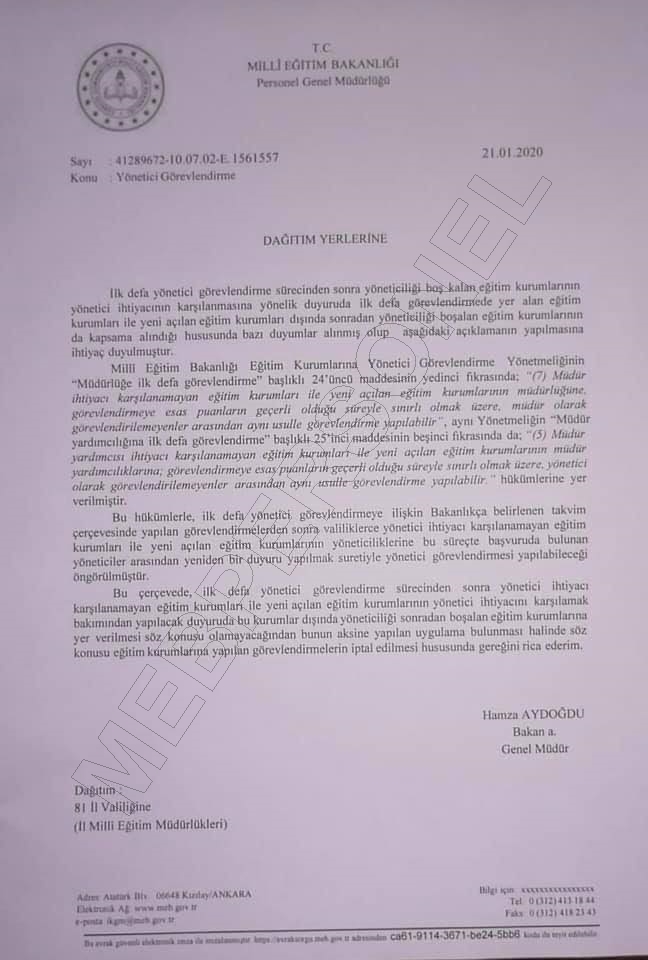 MEB'den Usülsüz Yapılan Yönetici Atamalarına Uyarı!