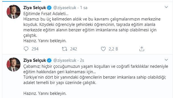 Milli Eğitim Bakanı Ziya Selçuk: Hazırız, yarını bekleyin