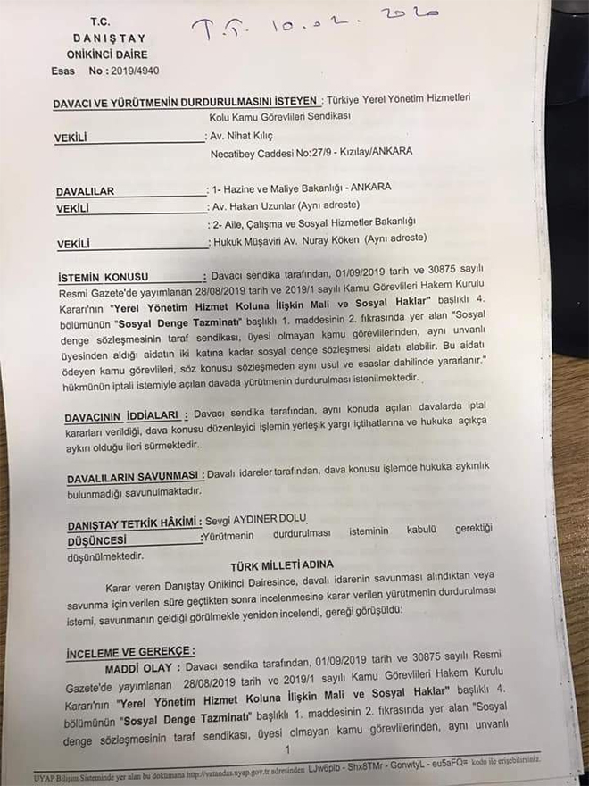 Danıştay, Toplu Sözleşmedeki Dayanışma Aidatını İptal Etti