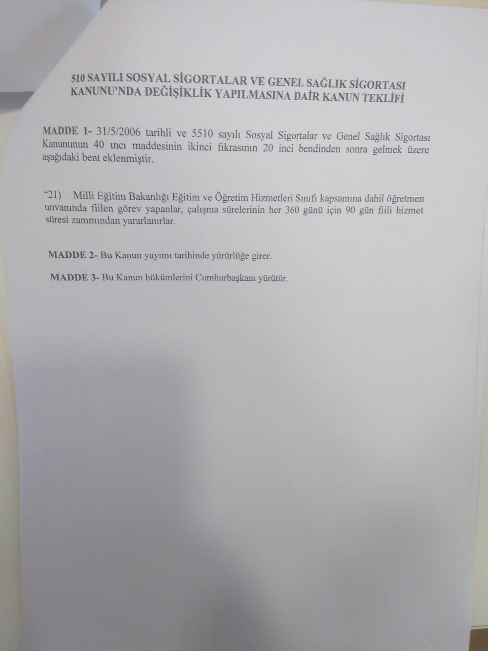 ÖĞRETMENE YIPRANMA PAYI İÇİN YASA TASARISI VERİLDİ