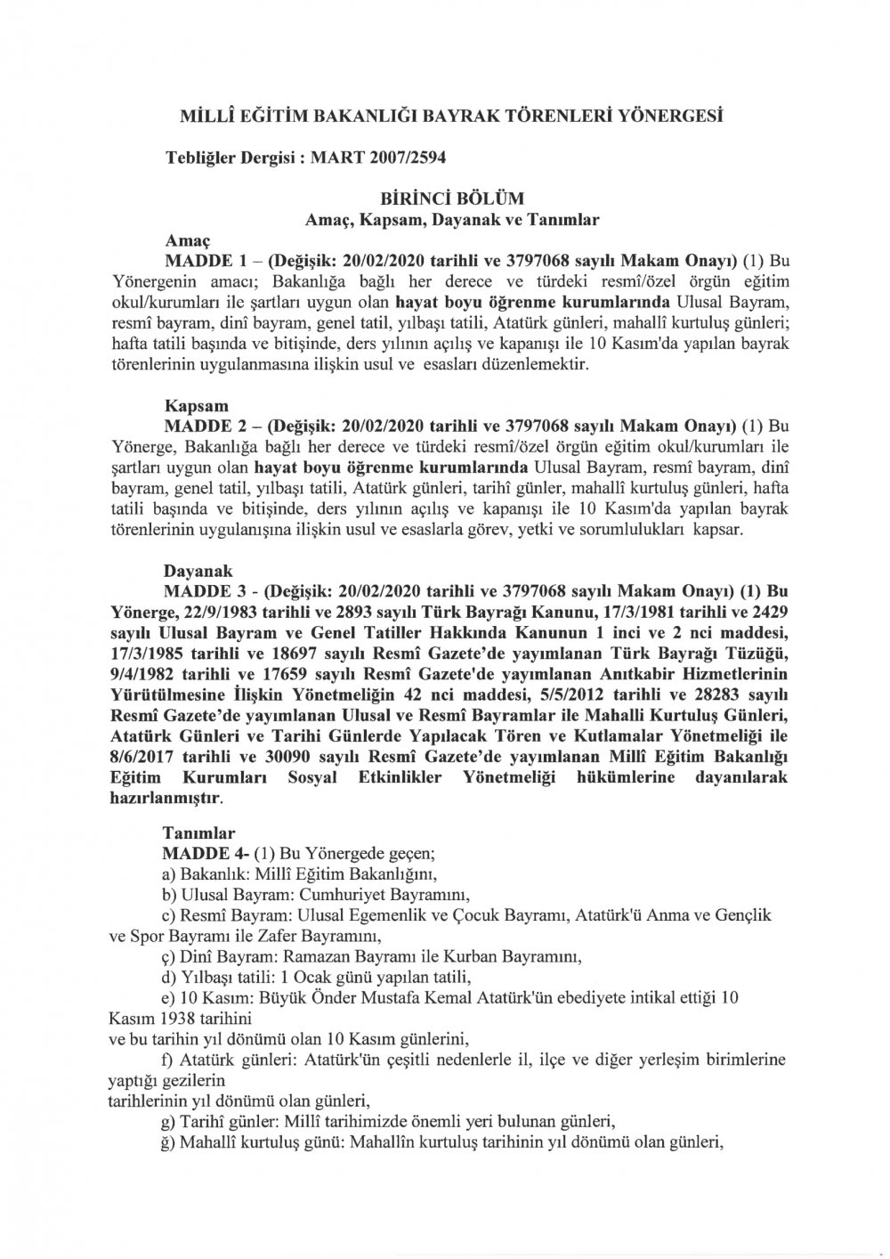 MEB'den Yeni Yönerge