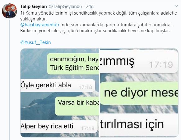 Talip Geylan'dan Yusuf Tekin'e Sendika Üyeliği Uyarısı