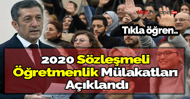 Sözleşmeli Öğretmenlik Mülakat Sonuçları Açıklandı