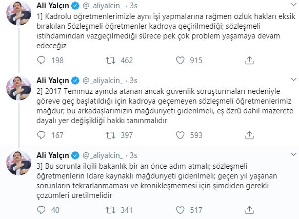 2017 Temmuz'da Atanan Öğretmenlerin Özür Grubu Atamaları İle İlgili Ali Yalçın'dan Açıklama