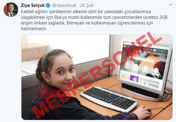 Bakan Selçuk'tan öğrencilere 'eba' hatırlatması