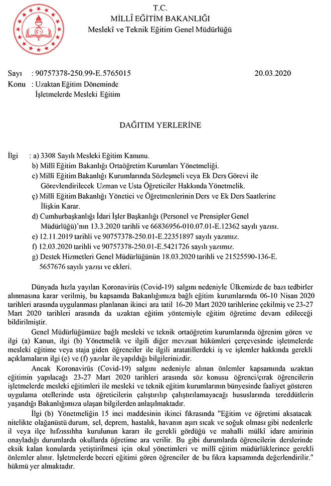 MEB'den ''Mesleki Eğitime Giden Öğrenciler'' Hakkında Açıklama