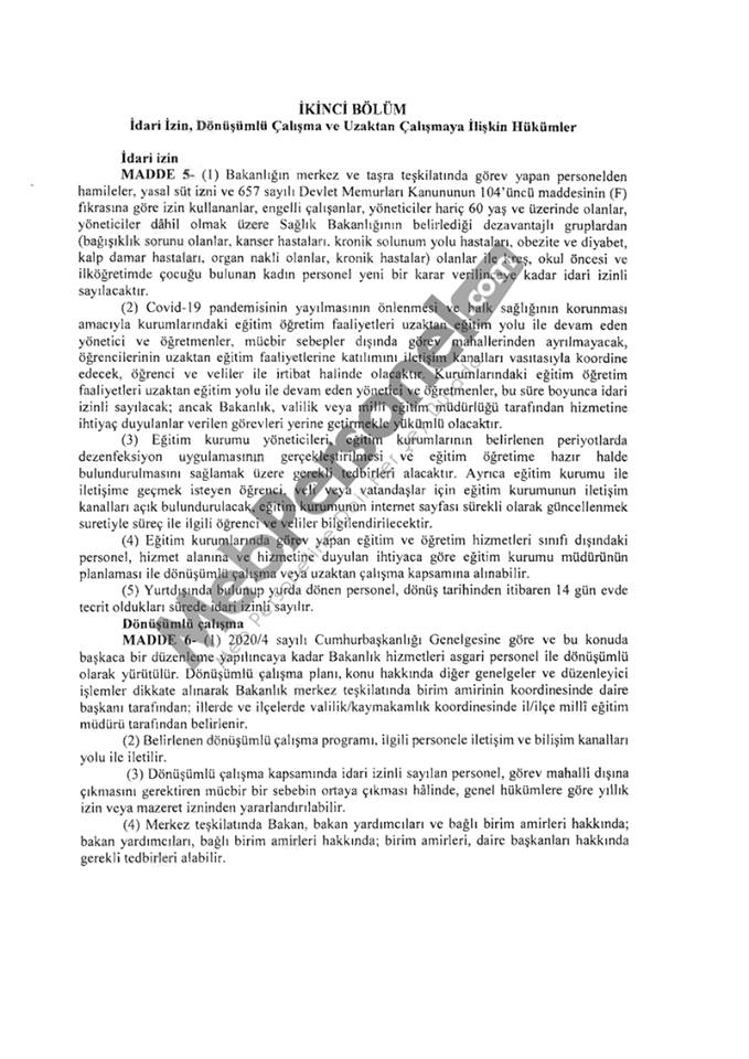 MEB Uzaktan Çalışma Usül ve Esaslarını Valiliklere Gönderdi!