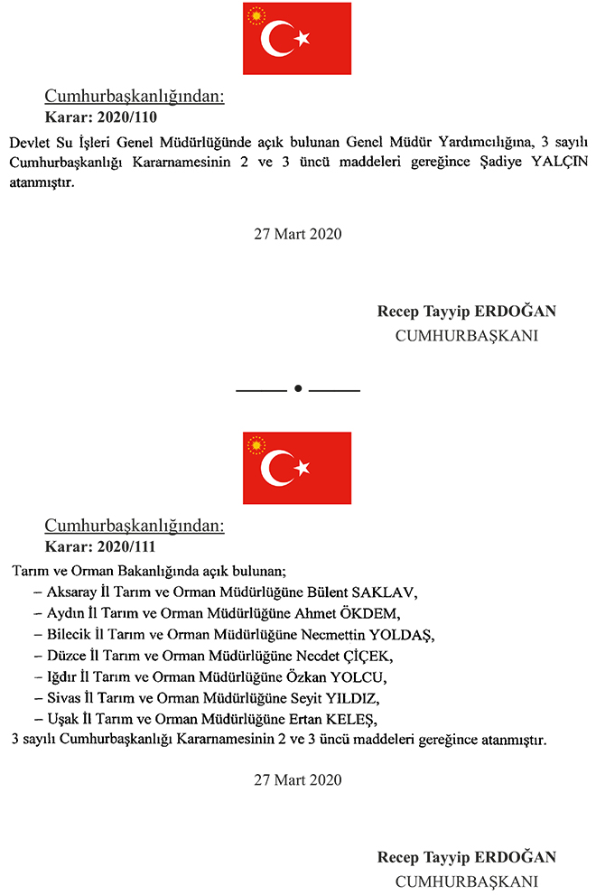 4 Bakanlığı kapsayan atama kararnameleri yayımlandı