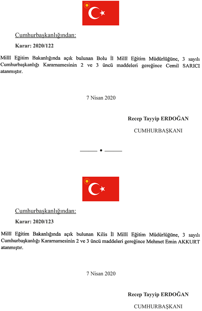 2 ilimize il milli eğitim müdürü asaleten ataması yapıldı