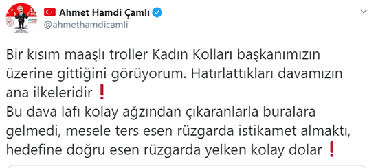 Ak Parti Kadın Kolları Başkanı, Soylu'ya bunları yazdı