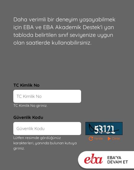 EBA Giriş İlkokul Ortaokul Lise Öğrencileri İçin