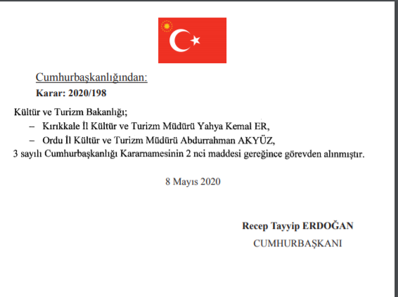 9 Mayıs Tarihli Atama ve görevden almalar resmi gazetede yayınlandı.