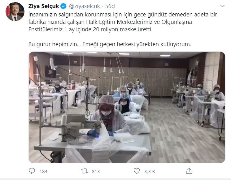 Bakan Ziya SELÇUK'tan Halk Eğitim Merkezleri ve Olgunlaşma Enstitülerine Övgü