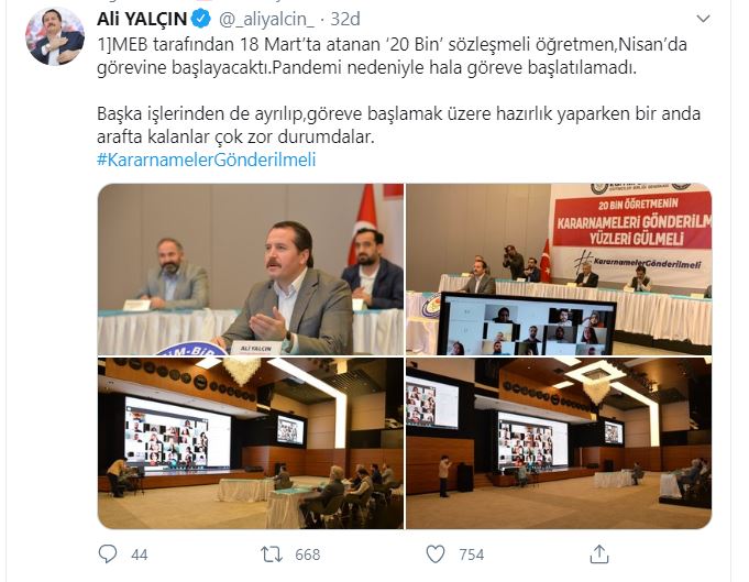 Ali Yalçın: KararnamelerGönderilmeli