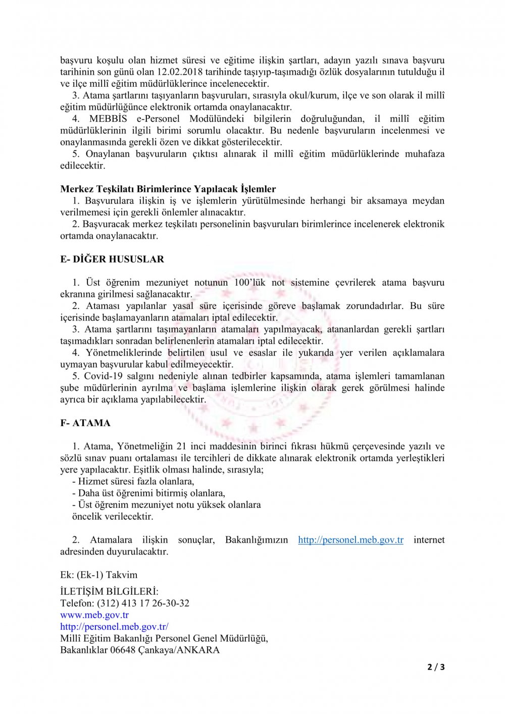 MEB'den 513 Şube Müdürü Kadrosuna Atama Duyurusu