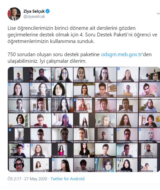 Lise öğrencileri için MEB'den soru destek paketi yayımlandı