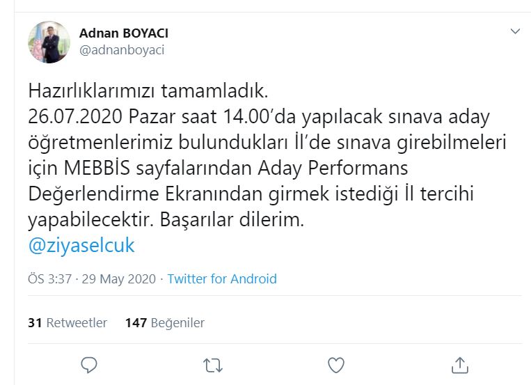 MEB'den Açıklama: Sınav Takvimi Güncellendi