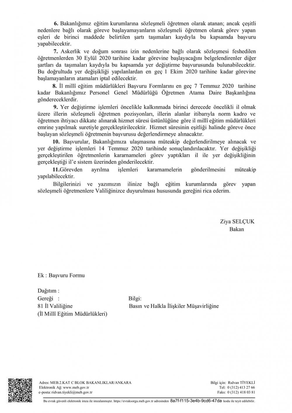 Sözleşmeli Öğretmenlerin Eş Durumu Başvuruları Yayınlandı... (MEB Duyuru)