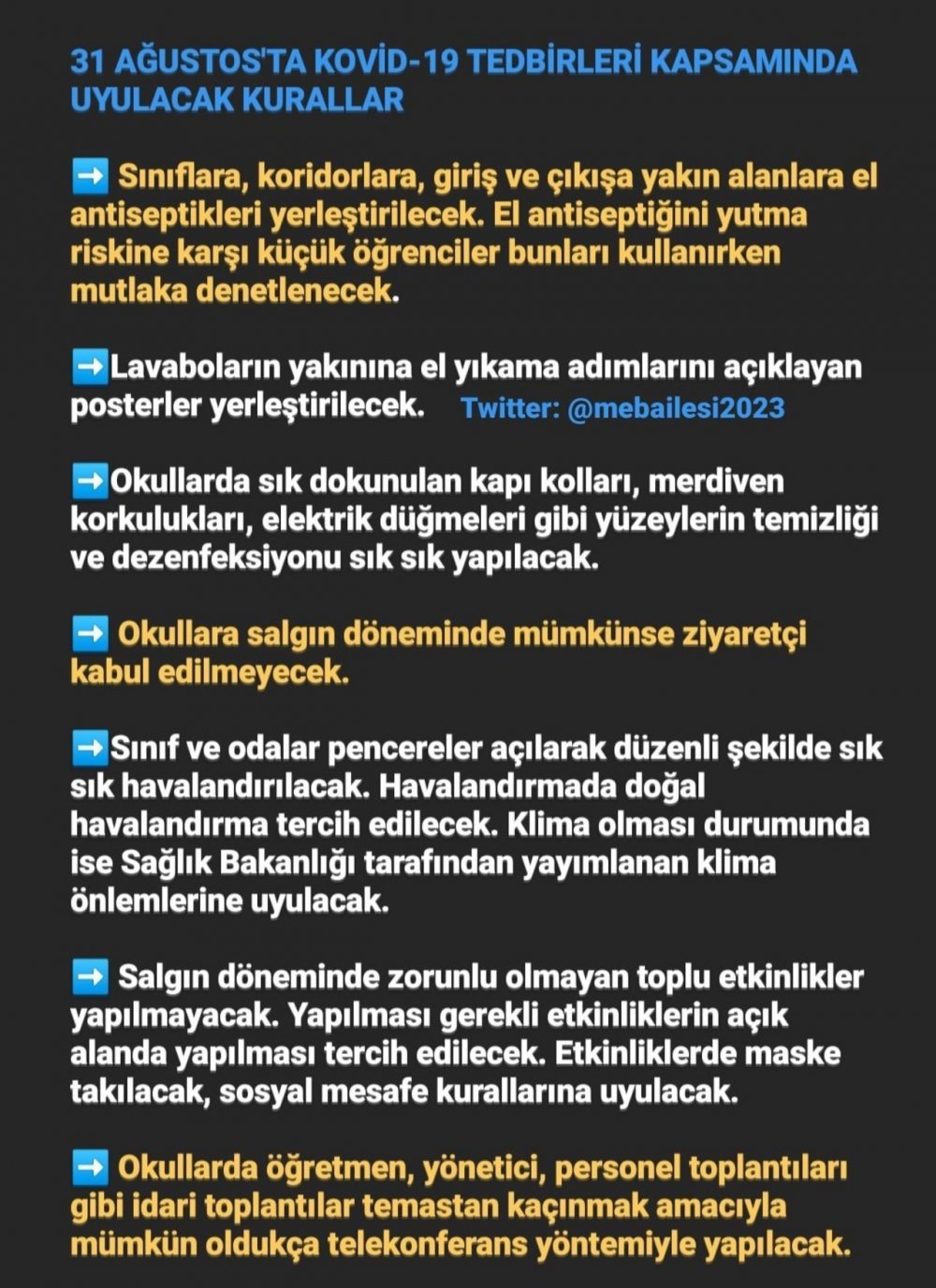 Okullar bu önlemler ile açılacak