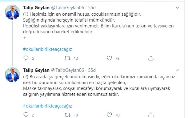 Genel Başkan Talip Geylan:'Eğer okullarımızı zamanında açamaz isek..'