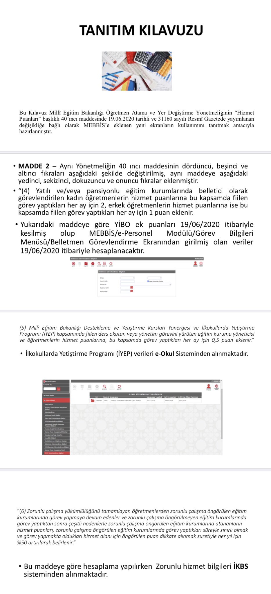 MEB Hizmet Puanı Ekleme Tanıtım Kılavuzu