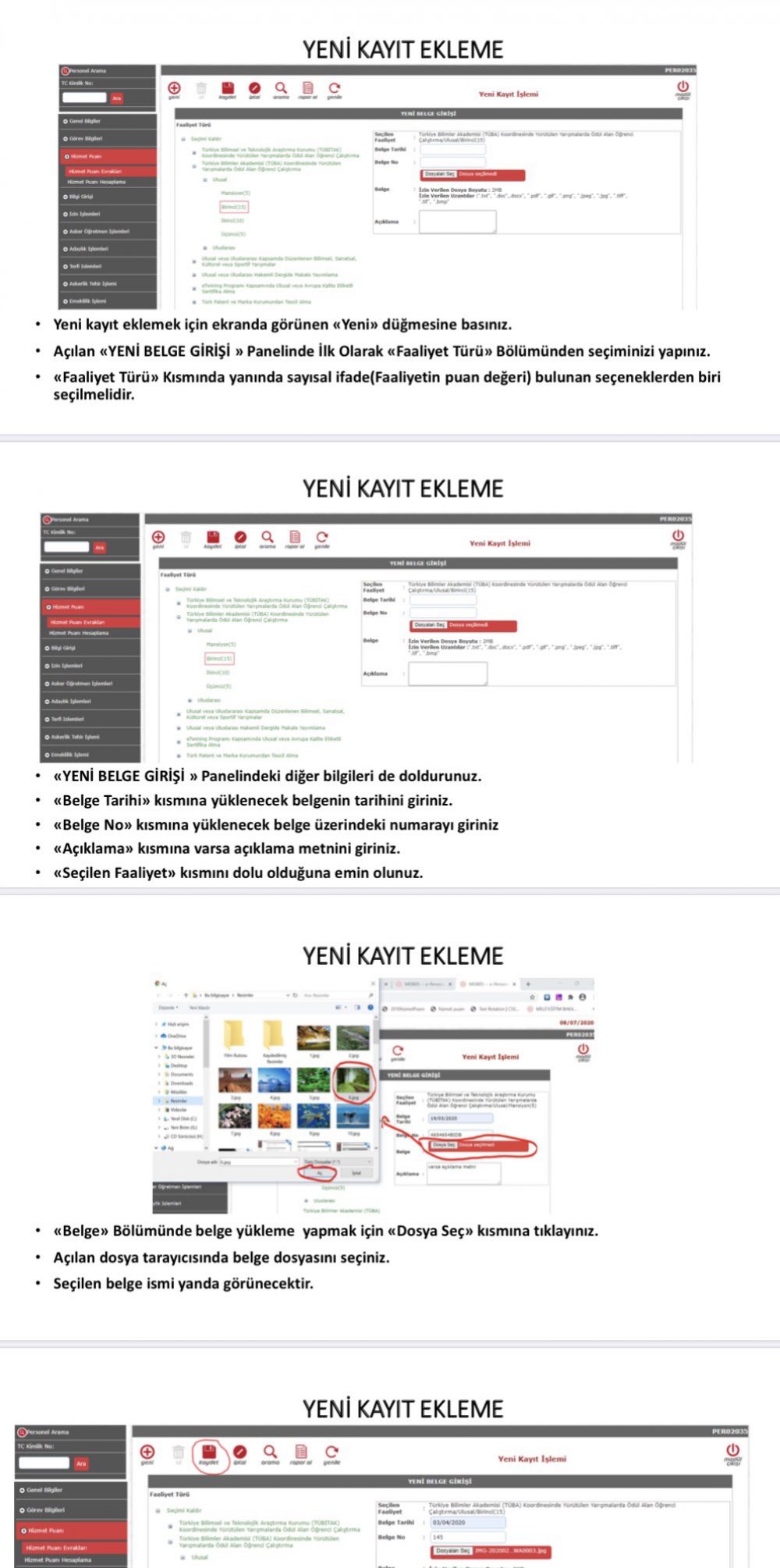 MEB Hizmet Puanı Ekleme Tanıtım Kılavuzu