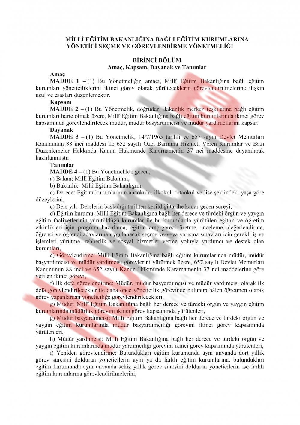 MEB Yönetici Atama Yönetmeliği Değişiyor..İşte o yeni taslak..