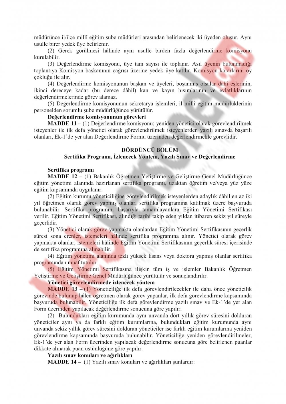 MEB Yönetici Atama Yönetmeliği Değişiyor..İşte o yeni taslak..