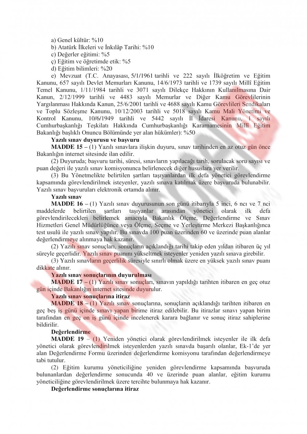 MEB Yönetici Atama Yönetmeliği Değişiyor..İşte o yeni taslak..