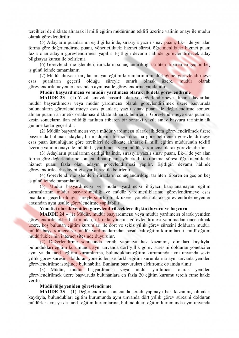 MEB Yönetici Atama Yönetmeliği Değişiyor..İşte o yeni taslak..