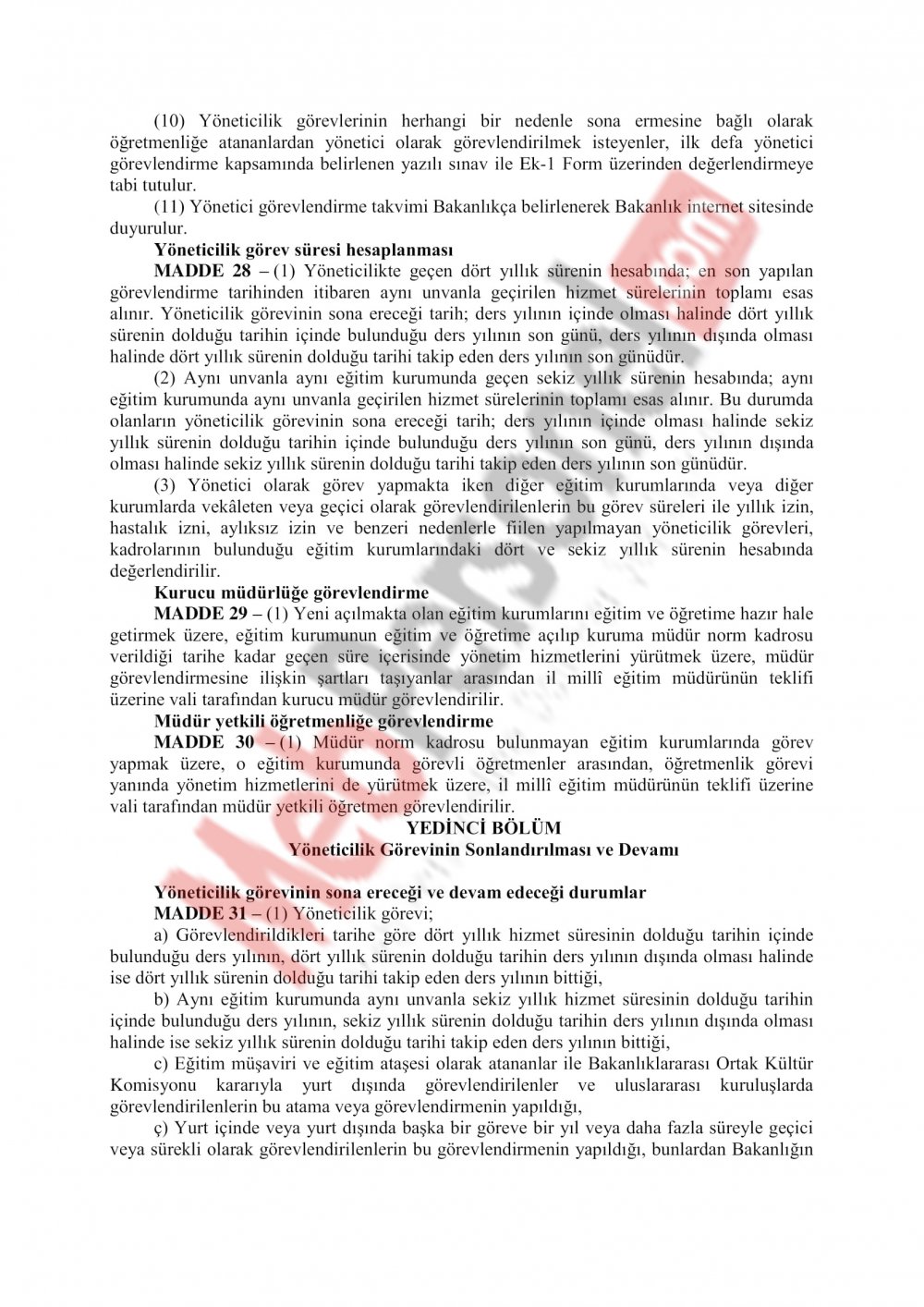 MEB Yönetici Atama Yönetmeliği Değişiyor..İşte o yeni taslak..