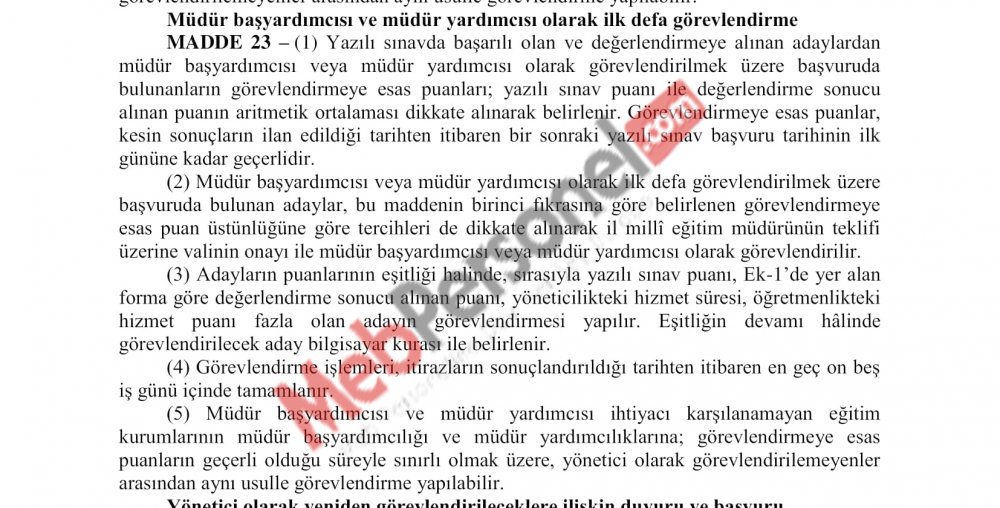 Müdür Başyardımcılığı kadrosu geri geliyor