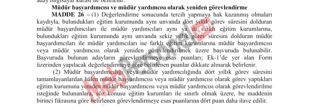 Müdür Başyardımcılığı kadrosu geri geliyor