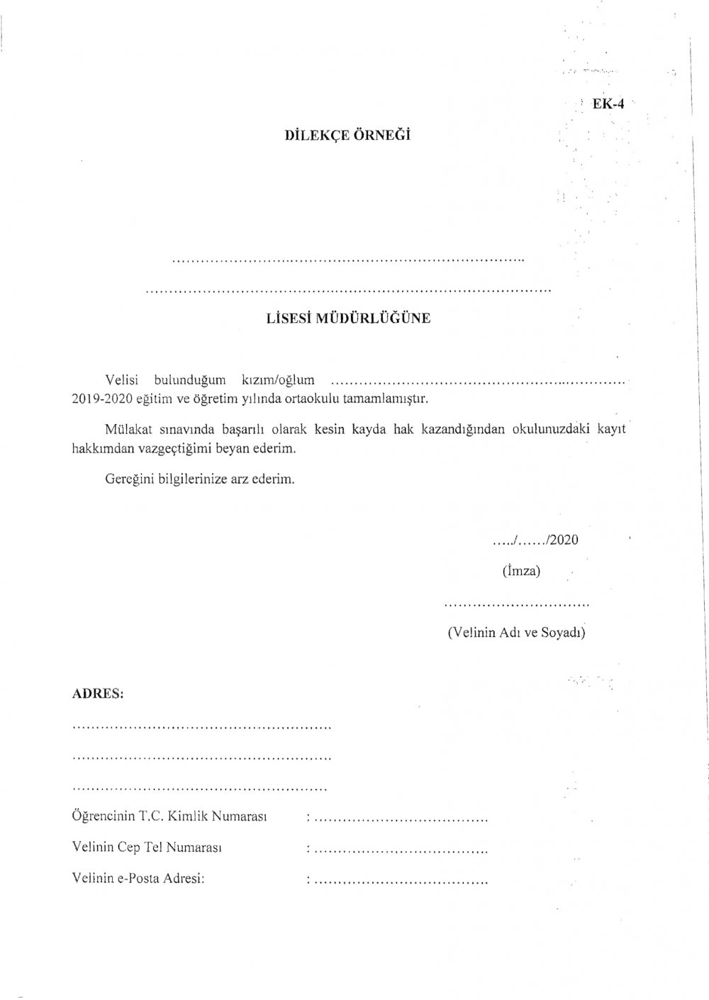 MESLEKİ VE TEKNİK ANADOLU LİSELERİNİN MÜLAKATLA ÖĞRENCİ ALINAN ALANLARINA TERCİH VE YERLEŞTİRME TAKVİMİ