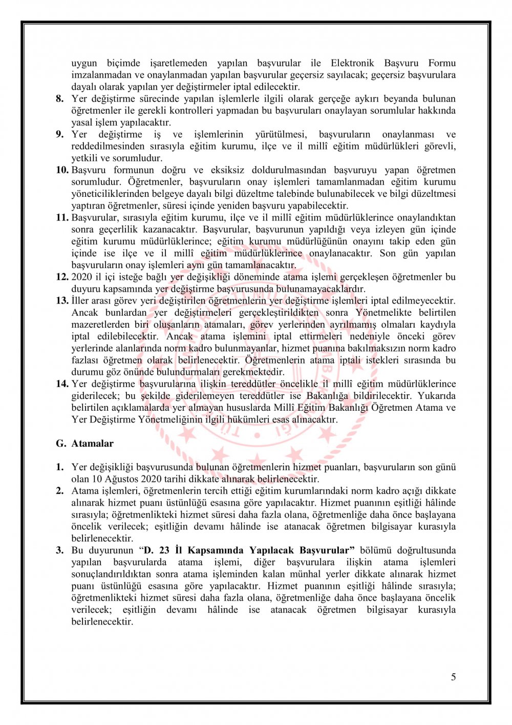 Öğretmenlerin 2020 İl Dışı Atama Kılavuzu Yayımlandı