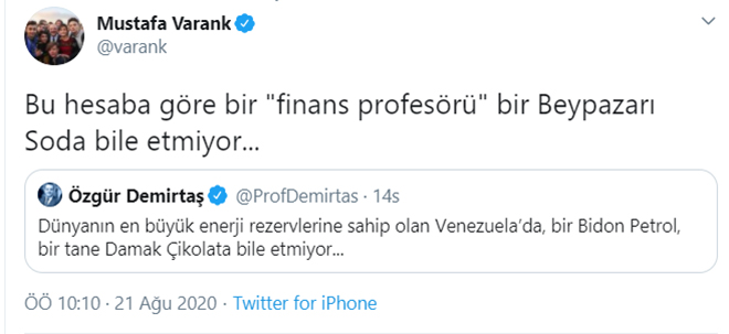 Bakan Varank'tan, Özgür Demirtaş'a Cevap