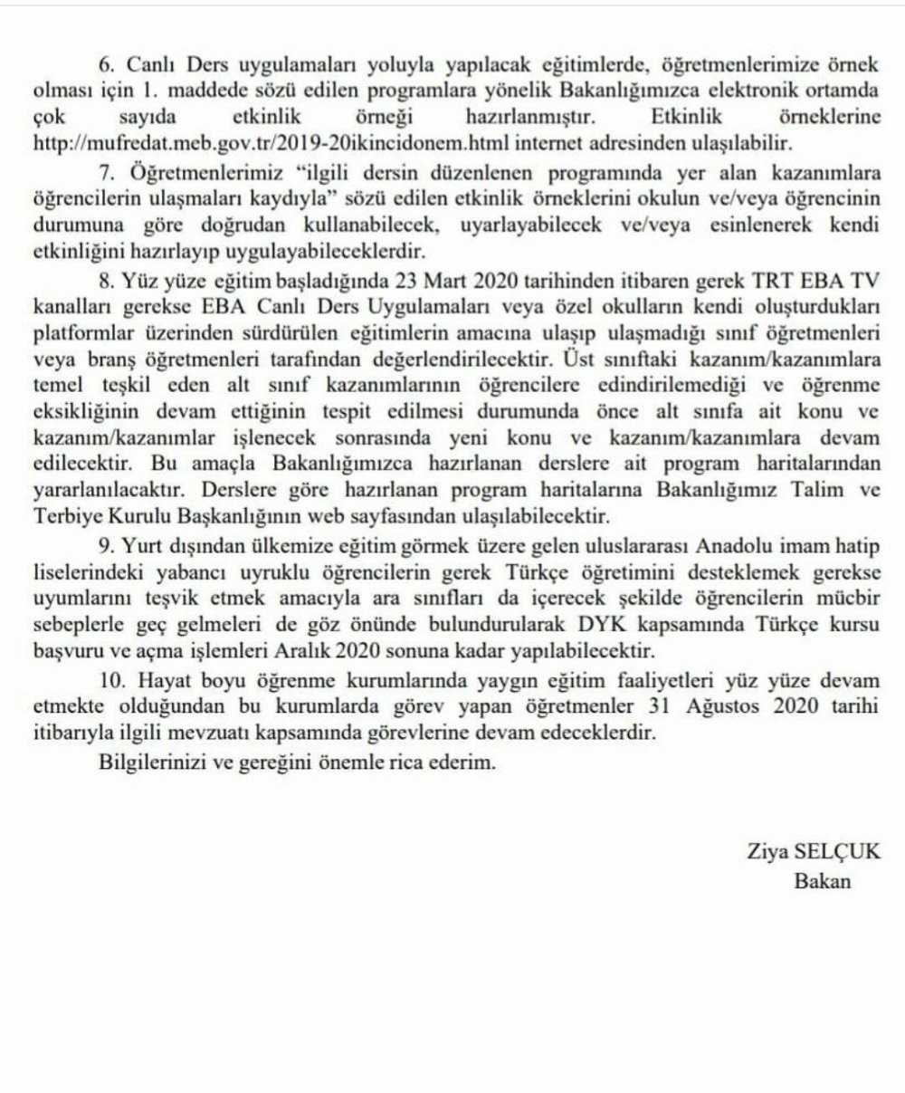 MEB 31 Ağustos'tan Sonra Yapılması Gerekenlerle İlgili Resmi Yazı Yayımladı