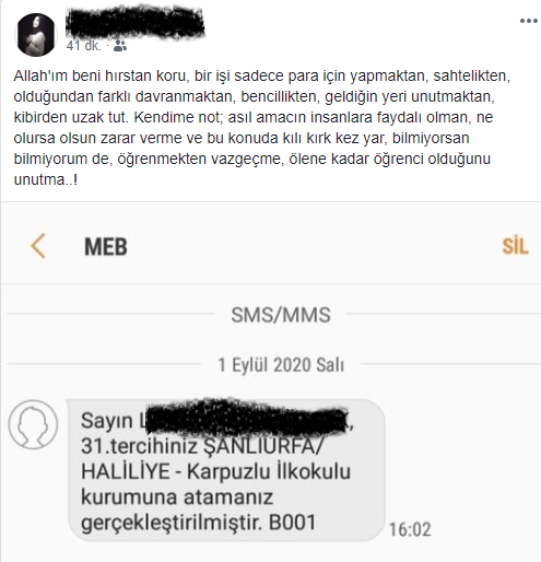 Yeni Atanan Öğretmenin Mesajı, Bakan Yardımcısı Safran'ı Duygulandırdı