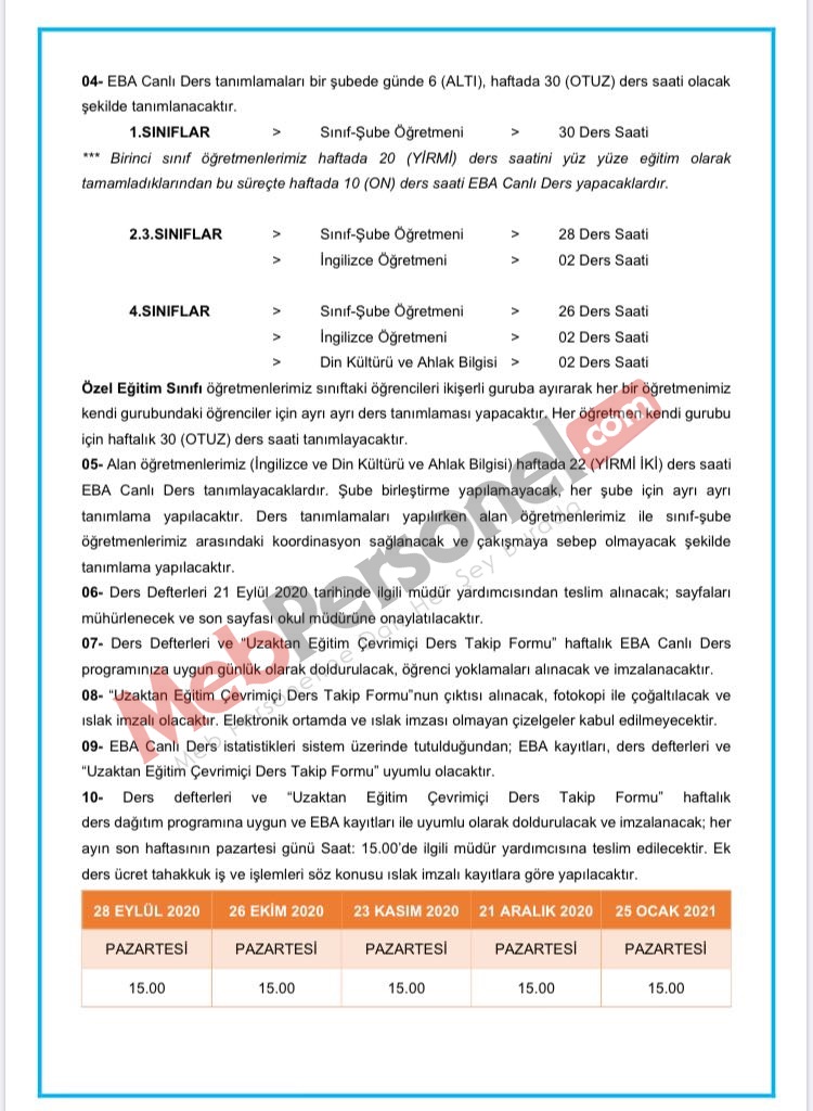MEB'den EBA Canlı Dersler İle İlgili Açıklama