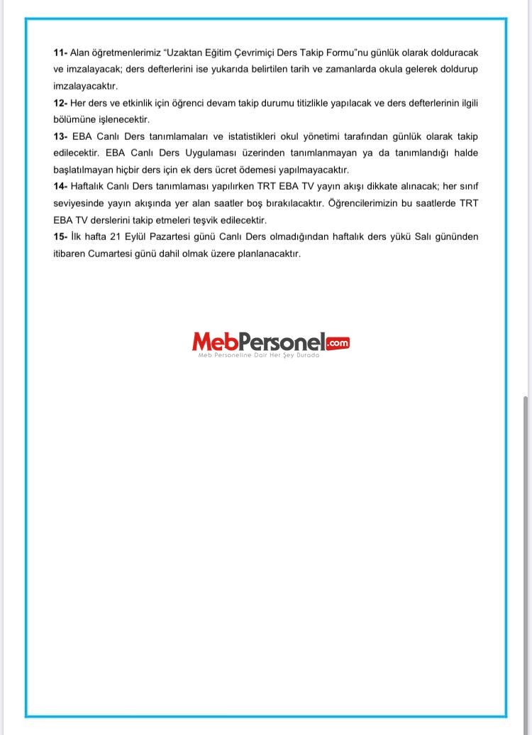 MEB'den EBA Canlı Dersler İle İlgili Açıklama