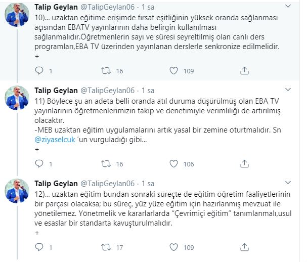 Talip Geylan:Öğretmenler için günlük 1 saat ‘hazırlık ve planlama’ ücreti ödenmeli