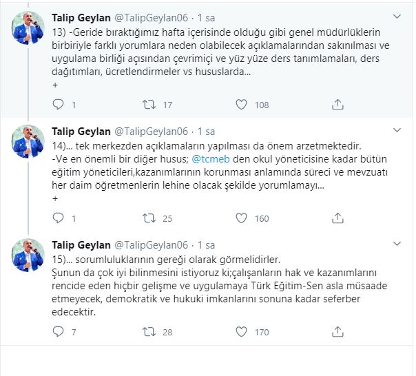 Talip Geylan:Öğretmenler için günlük 1 saat ‘hazırlık ve planlama’ ücreti ödenmeli