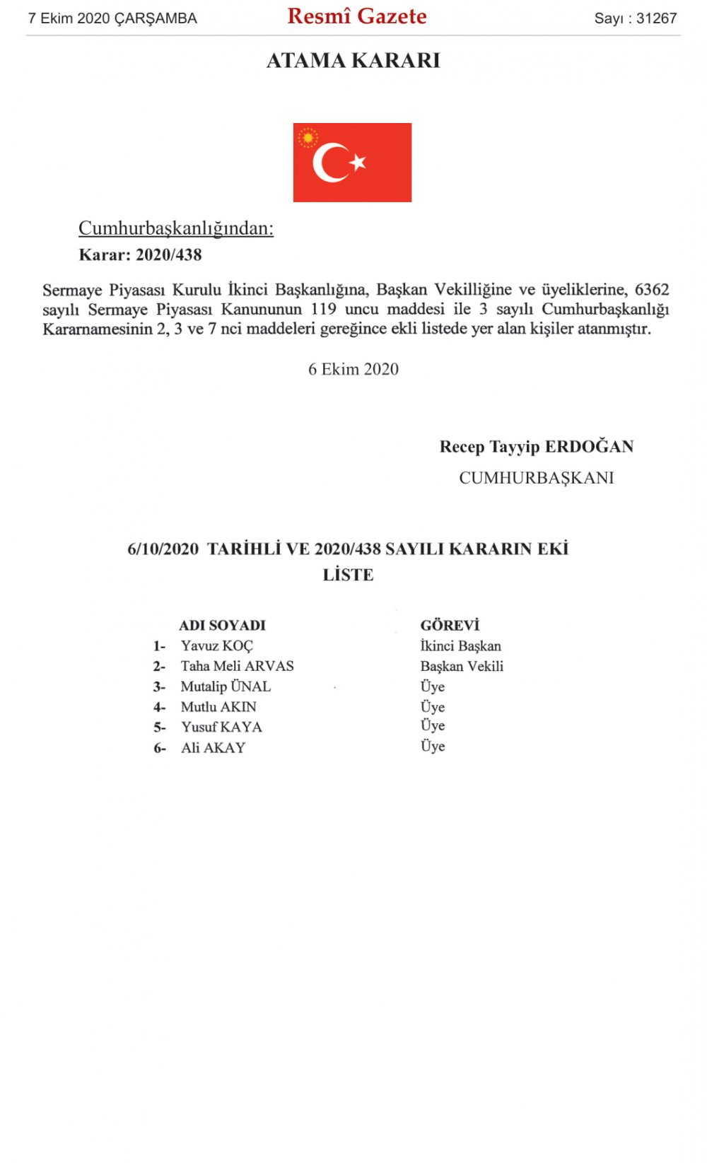 Yeni atama kararları resmi gazete yayımlandı