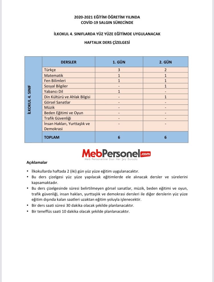 MEB'den Yüz Yüze Eğitime İlişkin Ek Açıklama