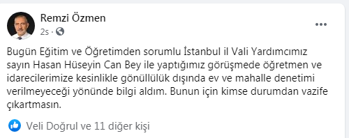 İstanbul'da Öğretmen ve Okul Yöneticilerine Covid-19 Denetim Görevi Verilmeyecek