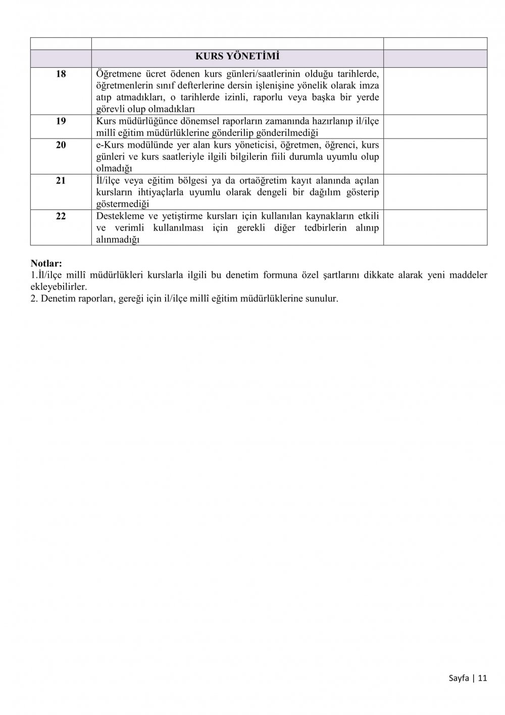 MEB'den Destekleme ve Yetiştirme Kursları yazısı