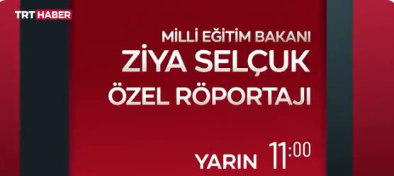 Bakan Ziya Selçuk, TRT Haber'de Merak Edilen Soruları Yanıtlayacak
